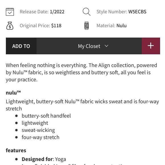 Lululemon High-Rise Align Legging Size‎ 4 Lunar New Year Tiger Tide Smoky Red - Picture 7 of 10